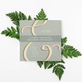 Ampersand Gold Sage Green Wedding Einladung