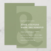 Ampersand-Grün-Hochzeit Einladung (Vorne/Hinten)