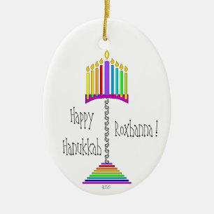 Ampersand-Hanukkiah-Ornament Keramik Ornament