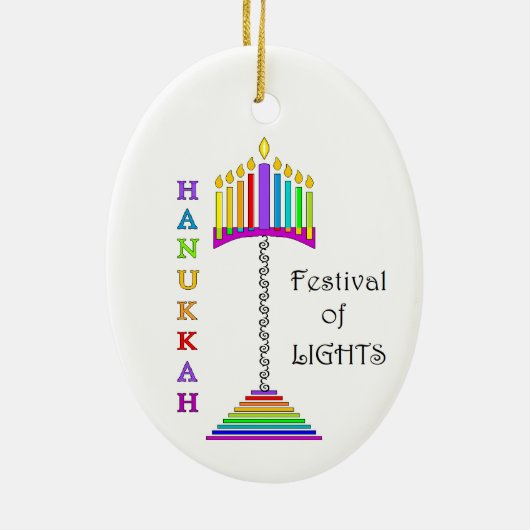 Ampersand-Hanukkiah-Ornament Keramik Ornament (Hinten)