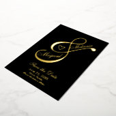 Ampersand Herzschwarz Save the Date gepresst Folieneinladung (Gedreht)