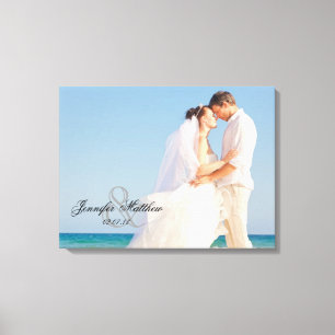 Ampersand Hochzeit Foto Leinwand halten