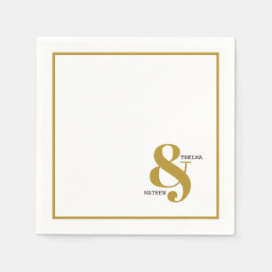 Ampersand-Hochzeitsservietten mit Namen Serviette