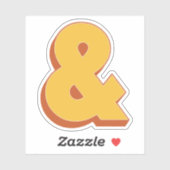 Ampersand Label, Bold 3D Type Font & Symbol Aufkleber (Blatt)