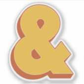 Ampersand Label, Bold 3D Type Font & Symbol Aufkleber (Vorderseite)