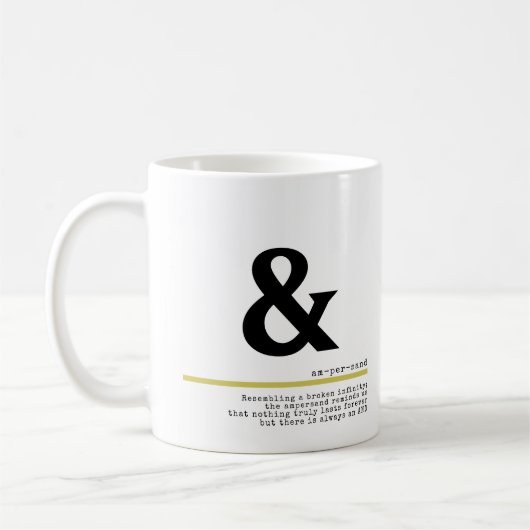Ampersand Minimal Black Typografy Kaffeetasse (Links)
