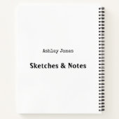 Ampersand Minimal Black Typografy Notizblock (Rückseite)