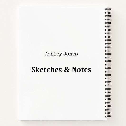 Ampersand Minimal Black Typografy Notizblock (Rückseite)