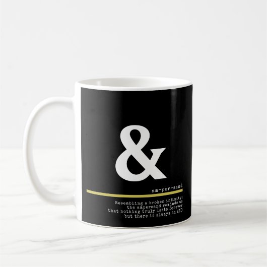 Ampersand Minimal White Typografy Kaffeetasse (Links)