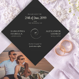 Ampersand-Minimalist Schwarz-Weiß Zeitlose Hochzei Save The Date