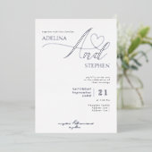 Ampersand Minimalistisches, elegantes Script-Hochz Folieneinladung (Stehend vorne)