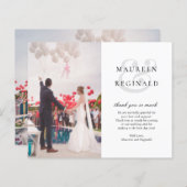 Ampersand Modern Foto Wedding Dankeschön Card (Vorne/Hinten)