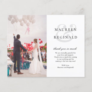 Ampersand Modern Foto Wedding Dankeschön Card