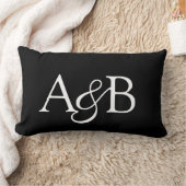 Ampersand Monogram Black and White Couple Lendenkissen (Decke)