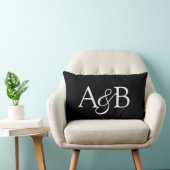 Ampersand Monogram Black and White Couple Lendenkissen (Stuhl )
