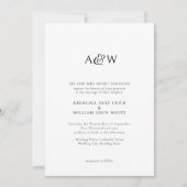 Ampersand Monogram Black and White Wedding Einladung (Vorderseite)