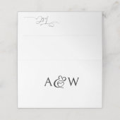 Ampersand Monogram Black and White Wedding Platzkarte (Außenseite Aufgefaltet)