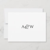 Ampersand Monogram Black and White Wedding RSVP Karte (Rückseite)