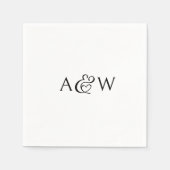 Ampersand Monogram Black and White Wedding Serviette (Vorderseite)