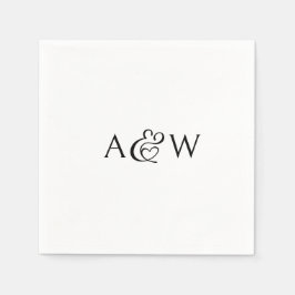 Ampersand Monogram Black and White Wedding Serviette
