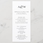 Ampersand Monogram Black & White Wedding Programm (Vorderseite)
