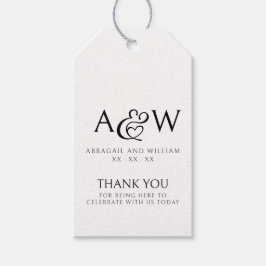 Ampersand Monogram Black & White Wedding Vielen Da Geschenkanhänger