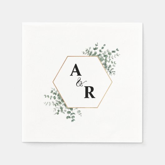 Ampersand Monogram Couple Initials Wedding Serviette (Vorderseite)
