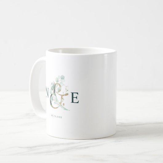 Ampersand Monogram Gold Green Kaffeetasse (Vorderseite Links)