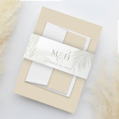 Ampersand Monogram Green Palm Blätter Tropical Einladungsbanderole