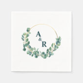Ampersand Monogram Greenerenerals Initials Wedding Serviette (Vorderseite)