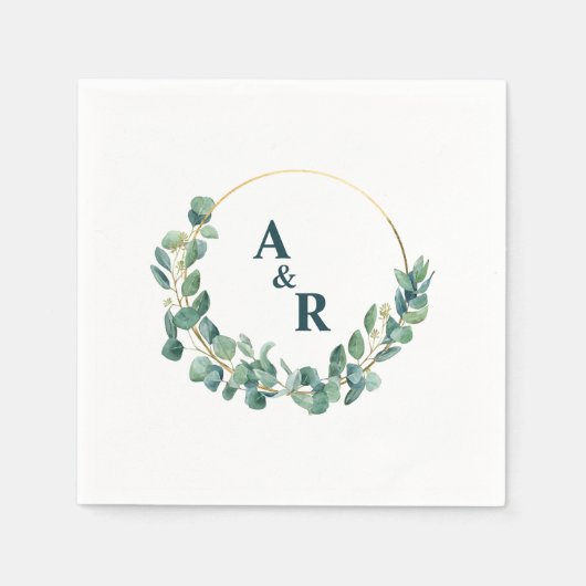 Ampersand Monogram Greenerenerals Initials Wedding Serviette (Vorderseite)