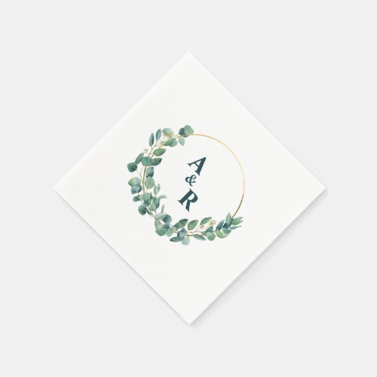 Ampersand Monogram Greenerenerals Initials Wedding Serviette (Ecke)