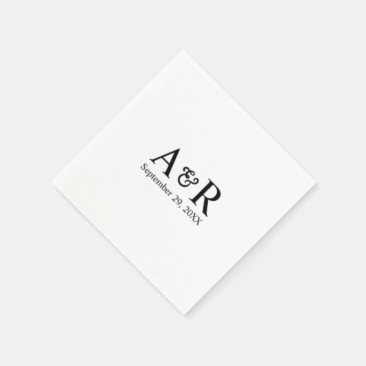 Ampersand Monogram Minimal and Chic Wedding Serviette (Ecke)