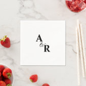 Ampersand Monogram Minimalistischer Hochzeitcockta Serviette (Beispiel)