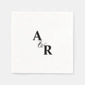Ampersand Monogram Minimalistischer Hochzeitcockta Serviette (Vorderseite)