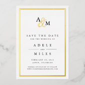 Ampersand Monogram Save the Date Card Folieneinladung (Vorderseite)