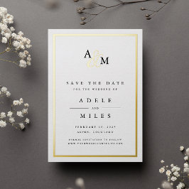 Ampersand Monogram Save the Date Card Folieneinladung