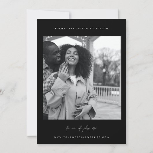 Ampersand Monogram Schwarz-weißes Foto Modernes Sk Save The Date (Rückseite)