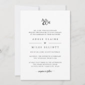 Ampersand Monogram Wedding Einladung (Vorderseite)