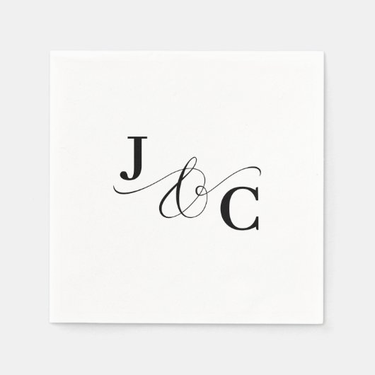 Ampersand Monogram Wedding Serviette (Vorderseite)