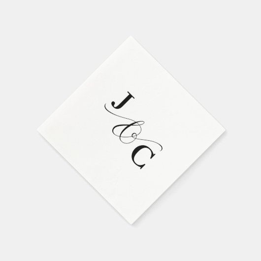 Ampersand Monogram Wedding Serviette (Ecke)