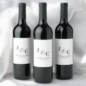 Ampersand Monogram Wedding Weinetikett