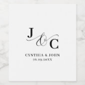 Ampersand Monogram Wedding Weinetikett (Einzelnes Label)