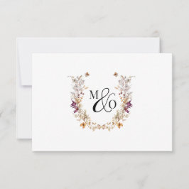 Ampersand Monogram Wedding Wildblume Mitteilungskarte