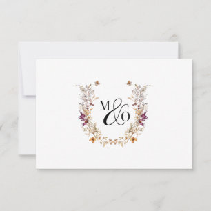 Ampersand Monogram Wedding Wildblume Mitteilungskarte