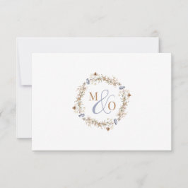 Ampersand Monogram Wedding Wildblume Mitteilungskarte