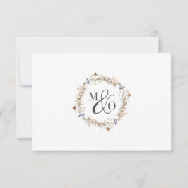 Ampersand Monogram Wedding Wildblume Mitteilungskarte