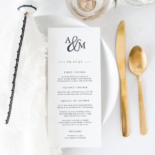 Ampersand-Monogramm-Hochzeitsmenükarte Menükarte