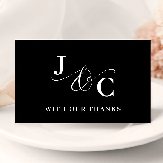 Ampersand Monogramm Personalisierte Hochzeit Dankeskarte
