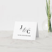 Ampersand Monogramm Personalisierte Hochzeit Dankeskarte (Vorderseite)